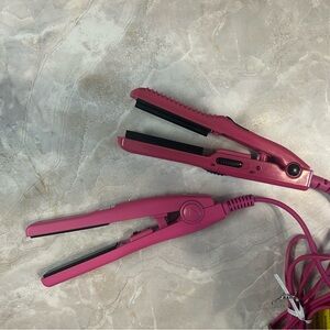 Pink Hair Straightener and Crimper Set